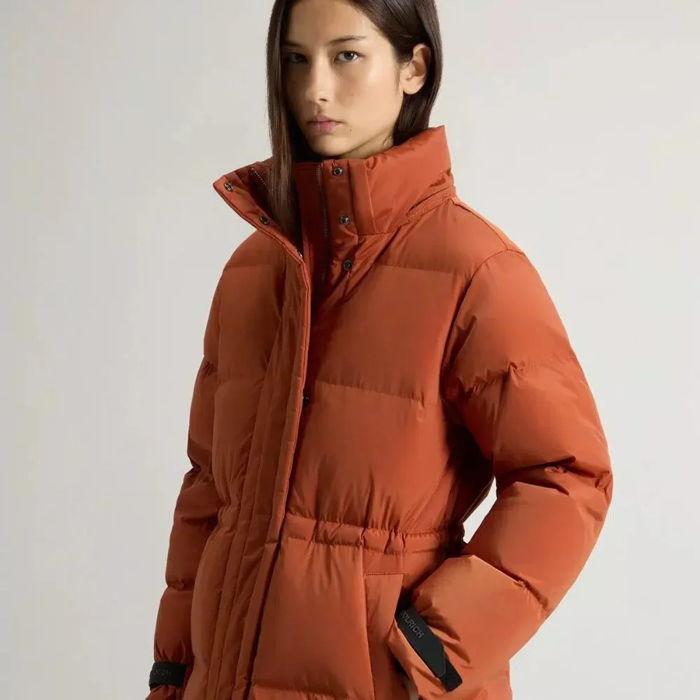 Woolrich Alsea Stretch Nylon Down Jacket with Removable Hood Size S - Picture 2 of 8